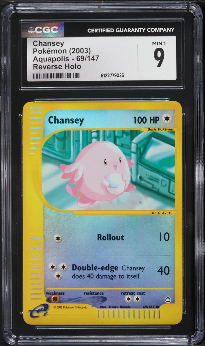 2003 Pokemon Aquapolis Reverse Holo Chansey #69 CGC 9 MINT