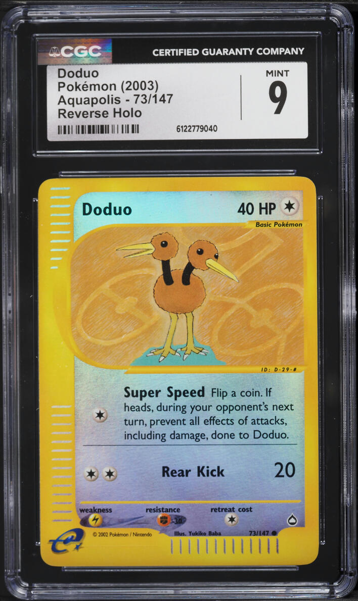 2003 Pokemon Aquapolis Reverse Holo Doduo #73 CGC 9 MINT
