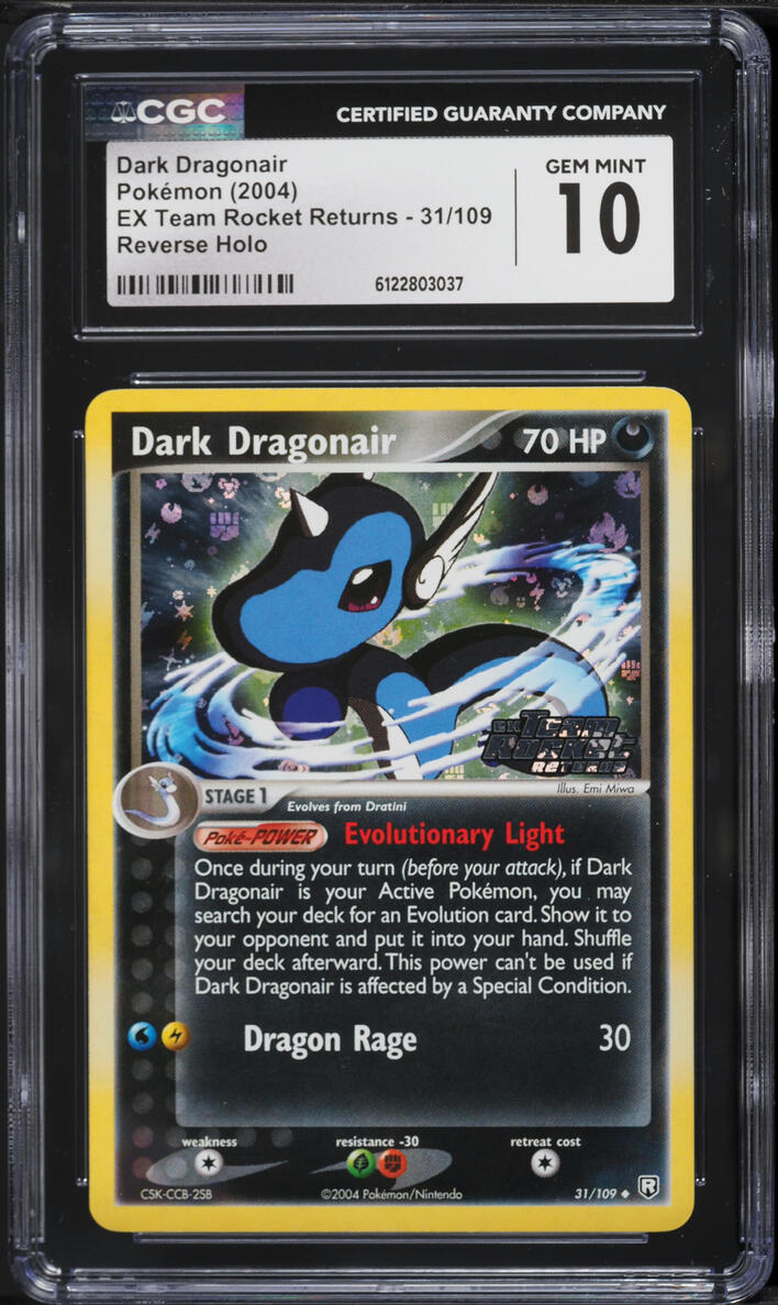2004 Pokemon EX Team Rocket Returns Reverse Holo Dark Dragonair #31 CGC 10 GEM MINT