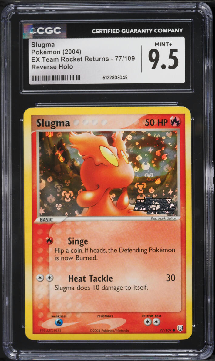 2004 Pokemon EX Team Rocket Returns Reverse Holo Slugma #77 CGC 9.5 MINT+