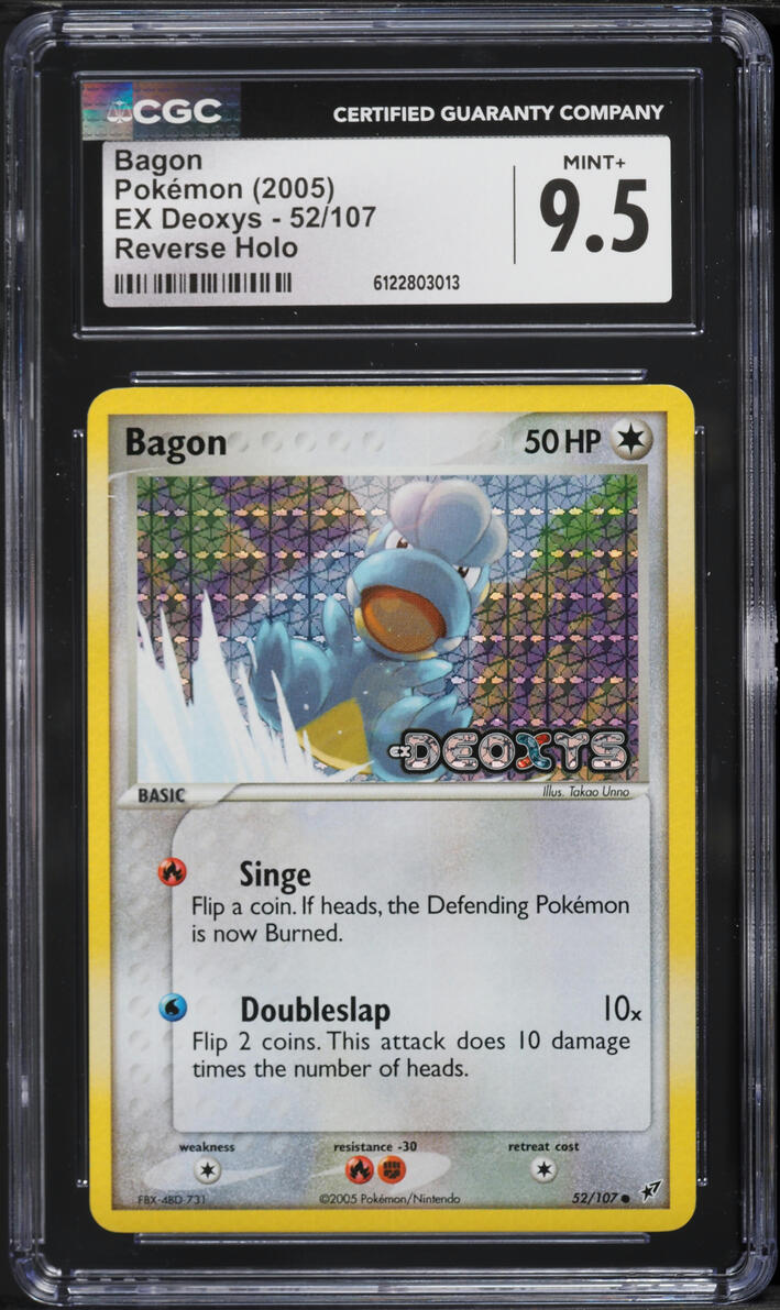 2005 Pokemon EX Deoxys Reverse Holo Bagon #52 CGC 9.5 MINT+