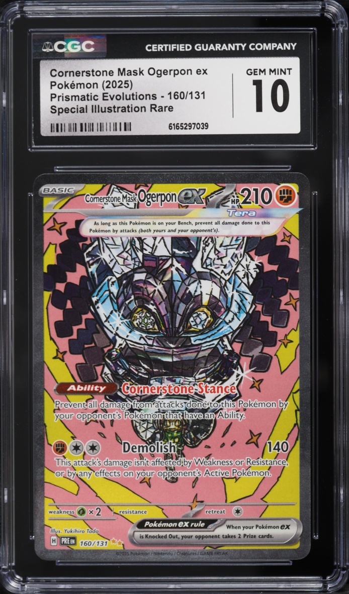2025 Pokemon Scarlet & Violet Prismatic Evolutions SIR Cornerstone Mask Ogerpon Ex #160 CGC 10