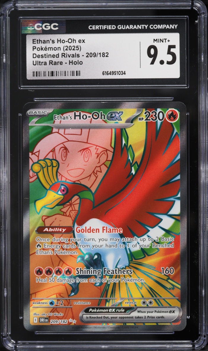 2025 Pokemon Scarlet & Violet Destined Rivals Full Art Ethan's Ho-Oh EX #209 CGC 9.5 MINT+