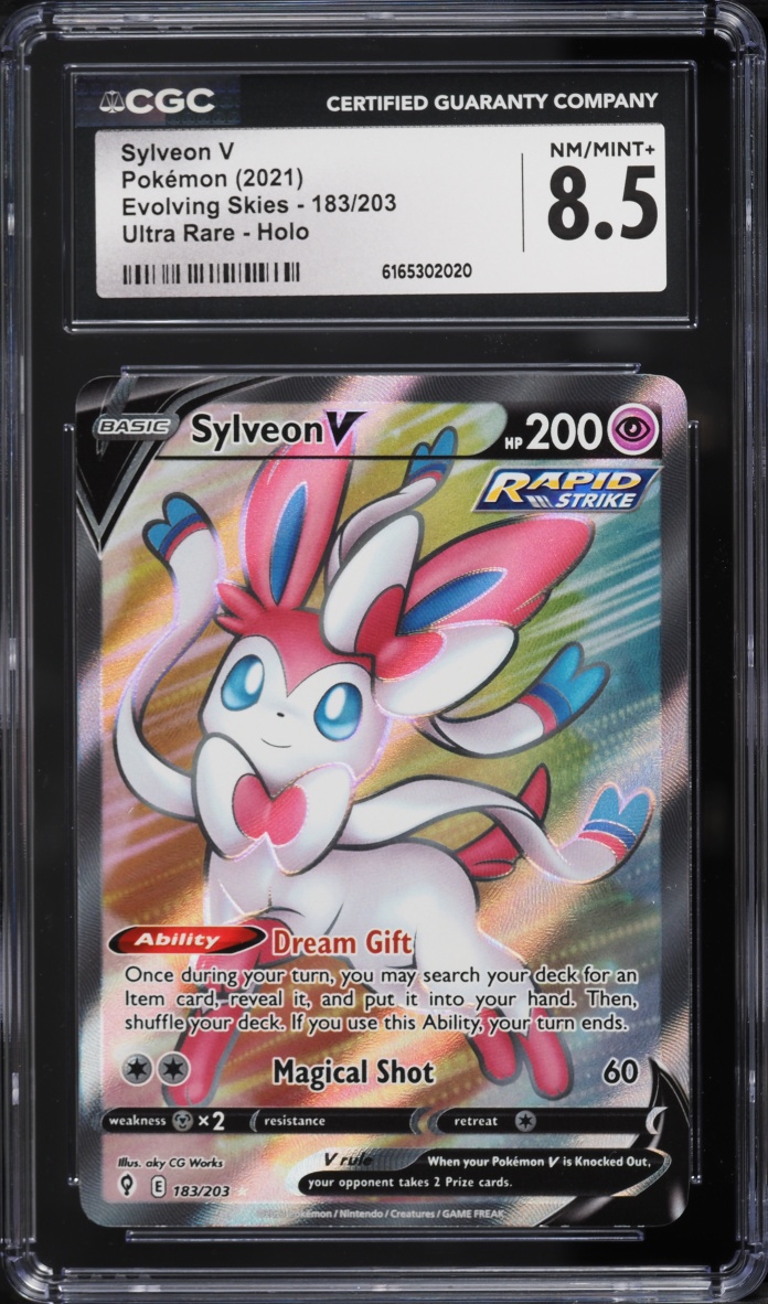 2021 Pokemon Sword & Shield Evolving Skies Full Art Sylveon V #183 CGC 8.5 NM-MT+