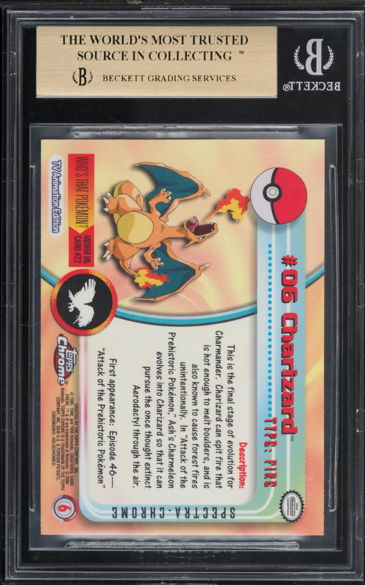 2000 Topps Chrome Pokemon Series 1 Spectra Charizard #6 BGS 9.5 GEM MINT