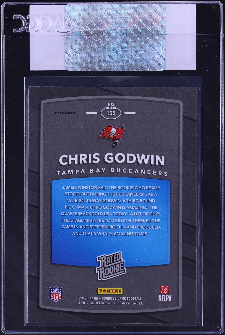 2017 Donruss Optic Red & Yellow Chris Godwin ROOKIE #155 CGC AUTH