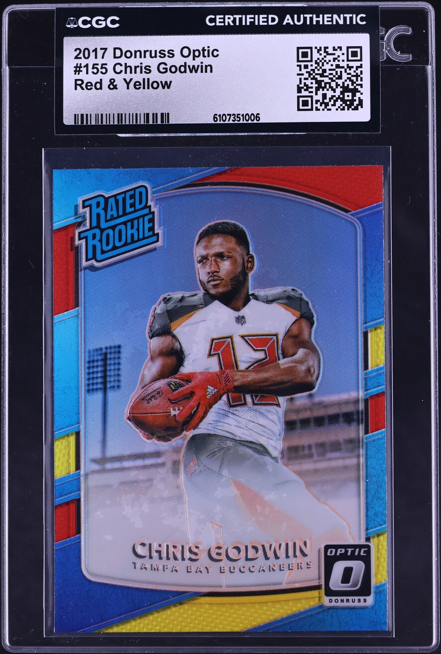 2017 Donruss Optic Red & Yellow Chris Godwin ROOKIE #155 CGC AUTH