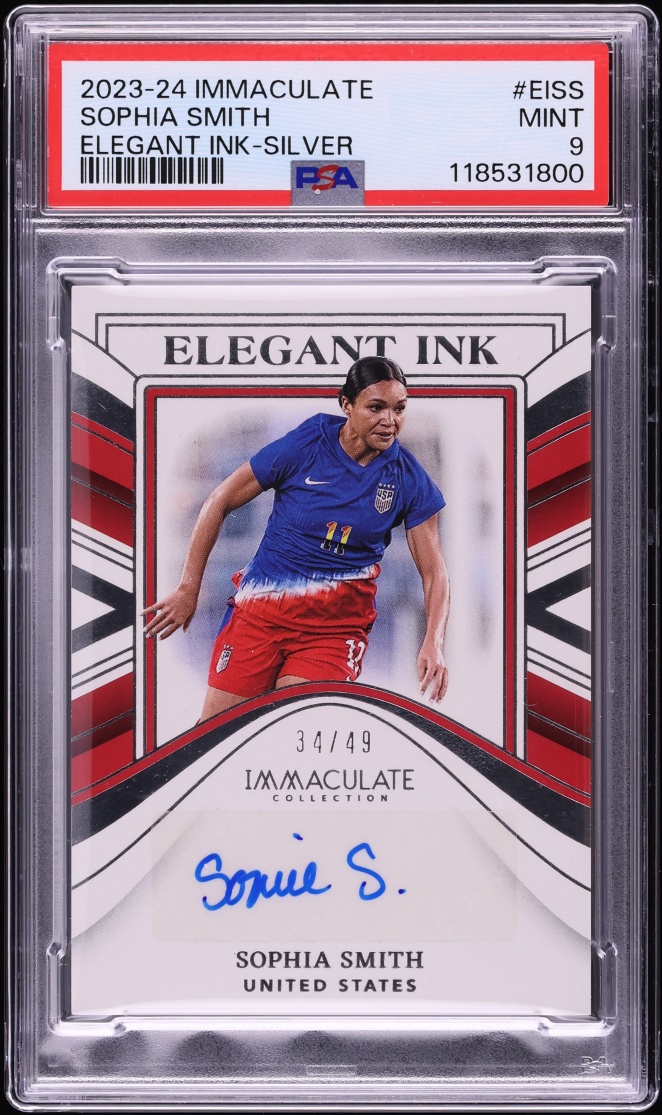2023 Immaculate Collection Elegant Ink Silver Sophia Smith AUTO /49 #EI-SS PSA 9 MINT