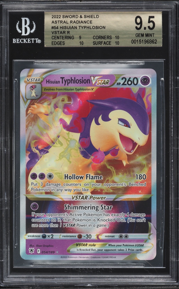 2022 Pokemon Sword & Shield Astral Radiance Hisuian Typhlosion VSTAR #54 BGS 9.5 GEM MINT