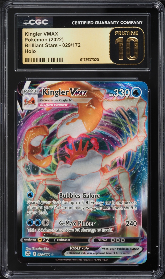 2022 Pokemon Sword & Shield Brilliant Stars Full Art Kingler VMAX #29 CGC 10 PRISTINE
