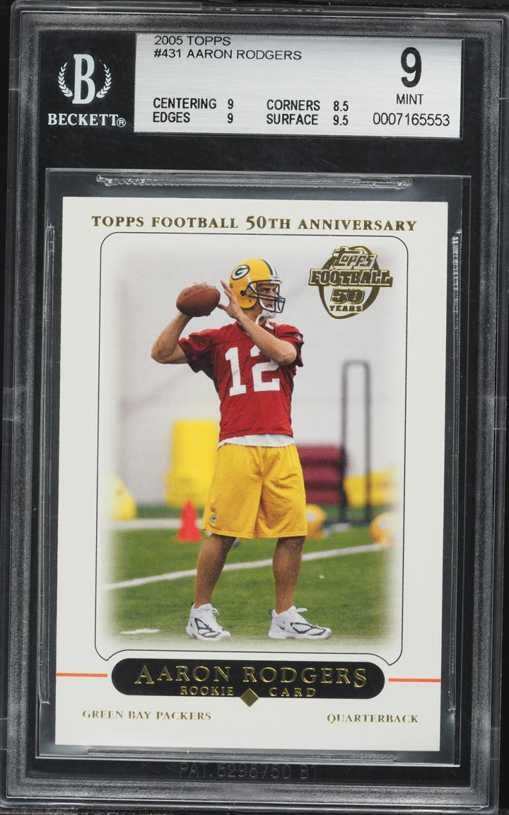 2005 Topps Football Aaron Rodgers ROOKIE #431 BGS 9 MINT