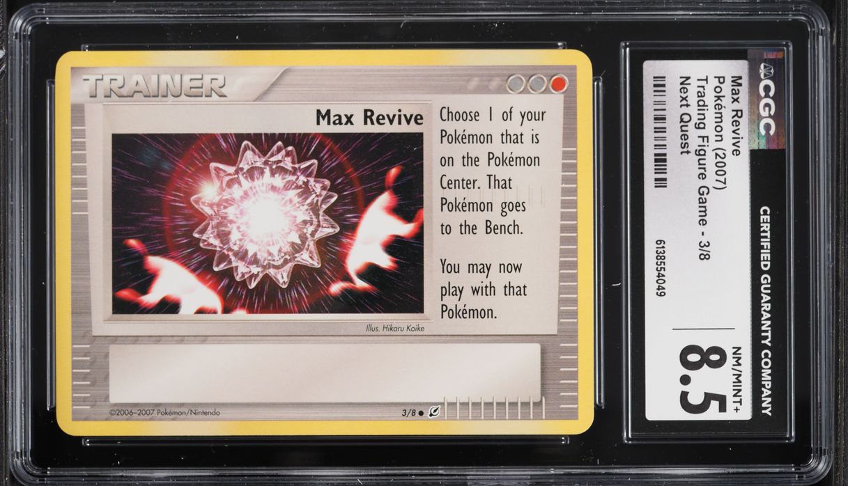 2007 Pokemon Trading Figure Game Next Quest Max Revive #3 CGC 8.5 NM ...