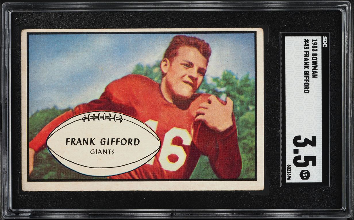 1953 Bowman Football Frank Gifford SP #43 SGC 3.5 VG+