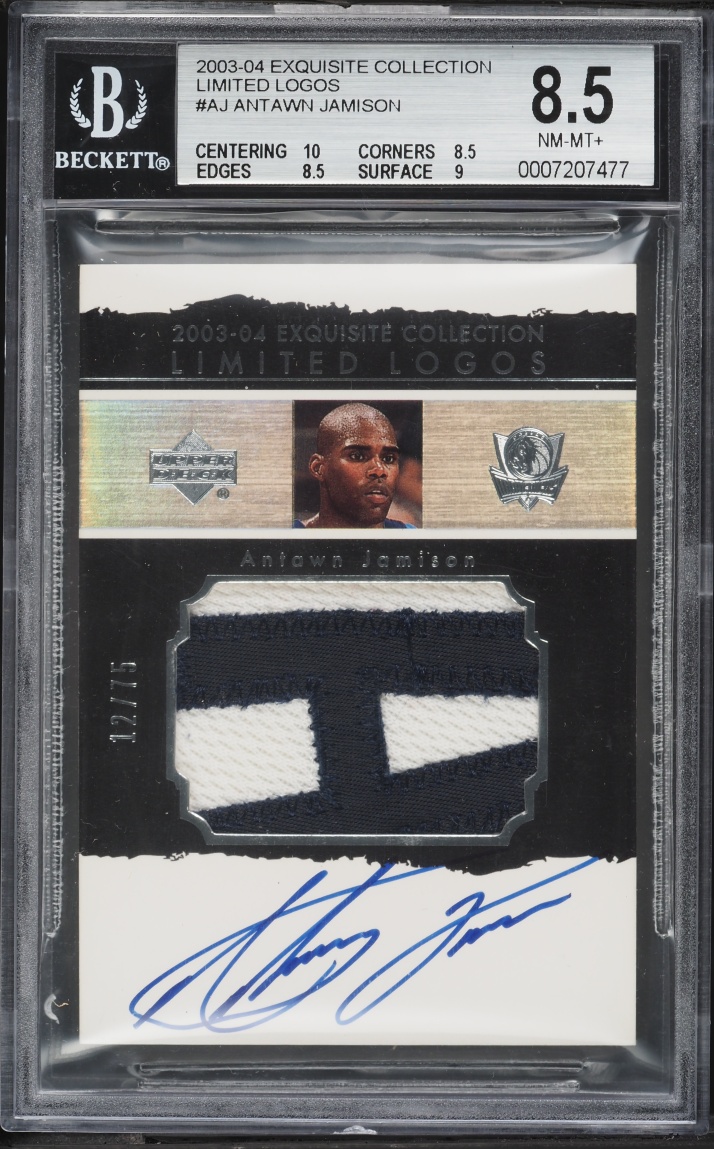 2003 Exquisite Collection Limited Logos Antawn Jamison PATCH /75 #LL-AJ BGS 8.5 NM-MT+
