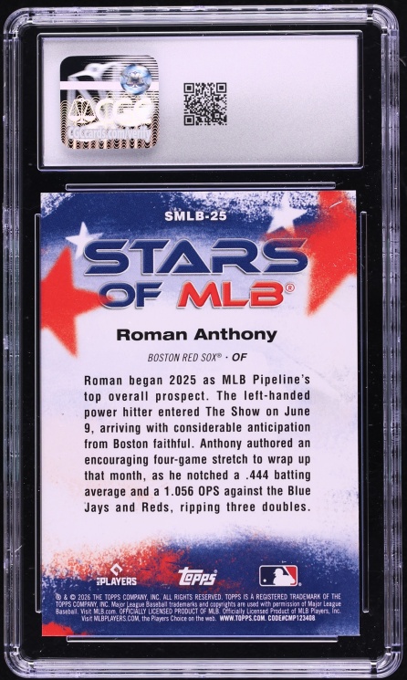 2026 Topps Stars Of MLB Roman Anthony ROOKIE #SMLB-25 CGC 9.5 MINT+