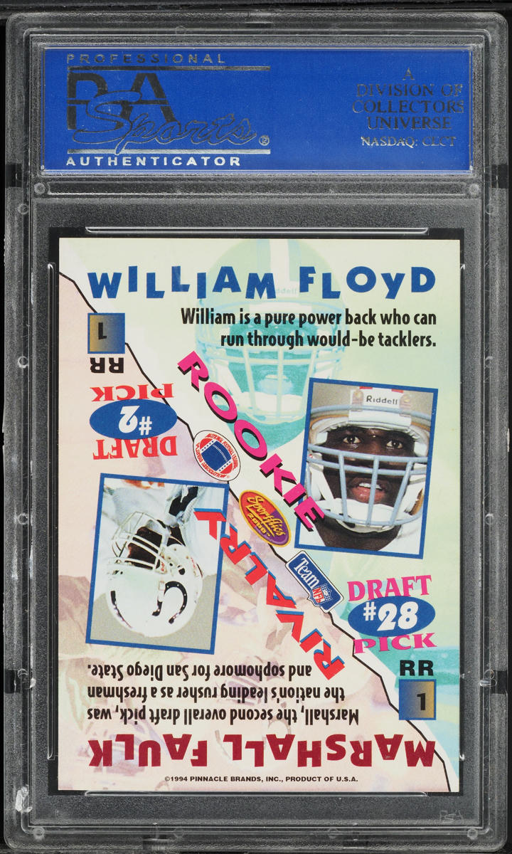 1994 Sportflics Rivalry Marshall Faulk William Floyd ROOKIE #RR1 PSA 8 NM-MT