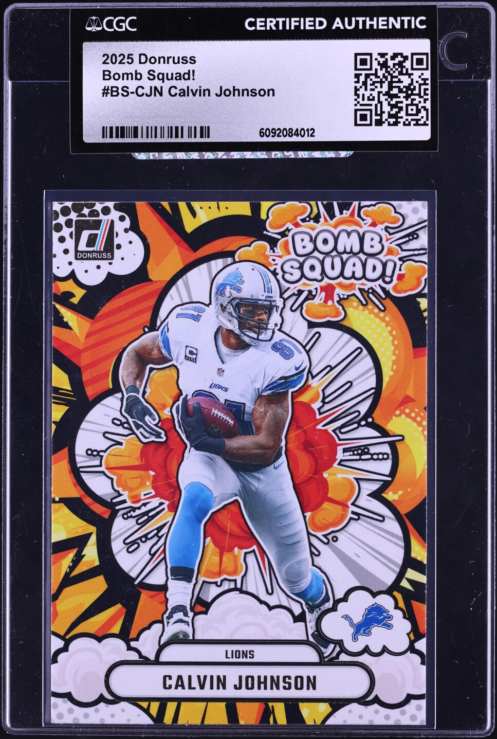 2025 Donruss Bomb Squad! Calvin Johnson #BS-CJN CGC AUTH