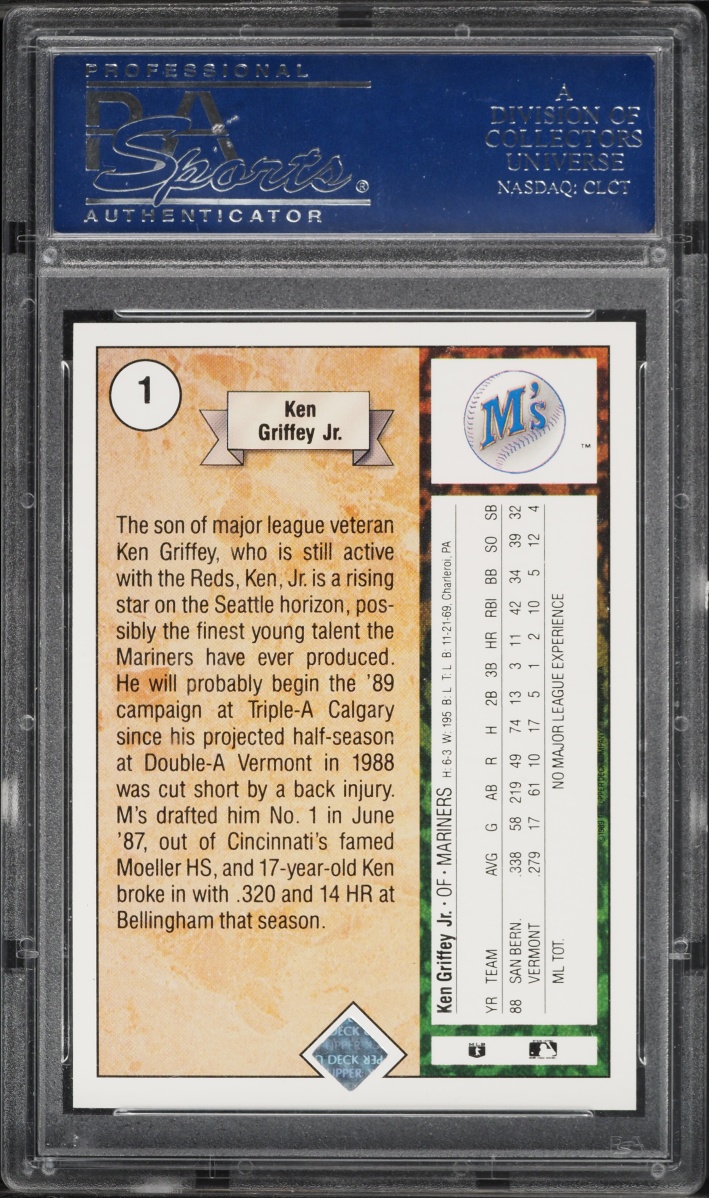 1989 Upper Deck Ken Griffey Jr. ROOKIE #1 PSA 10 GEM MINT