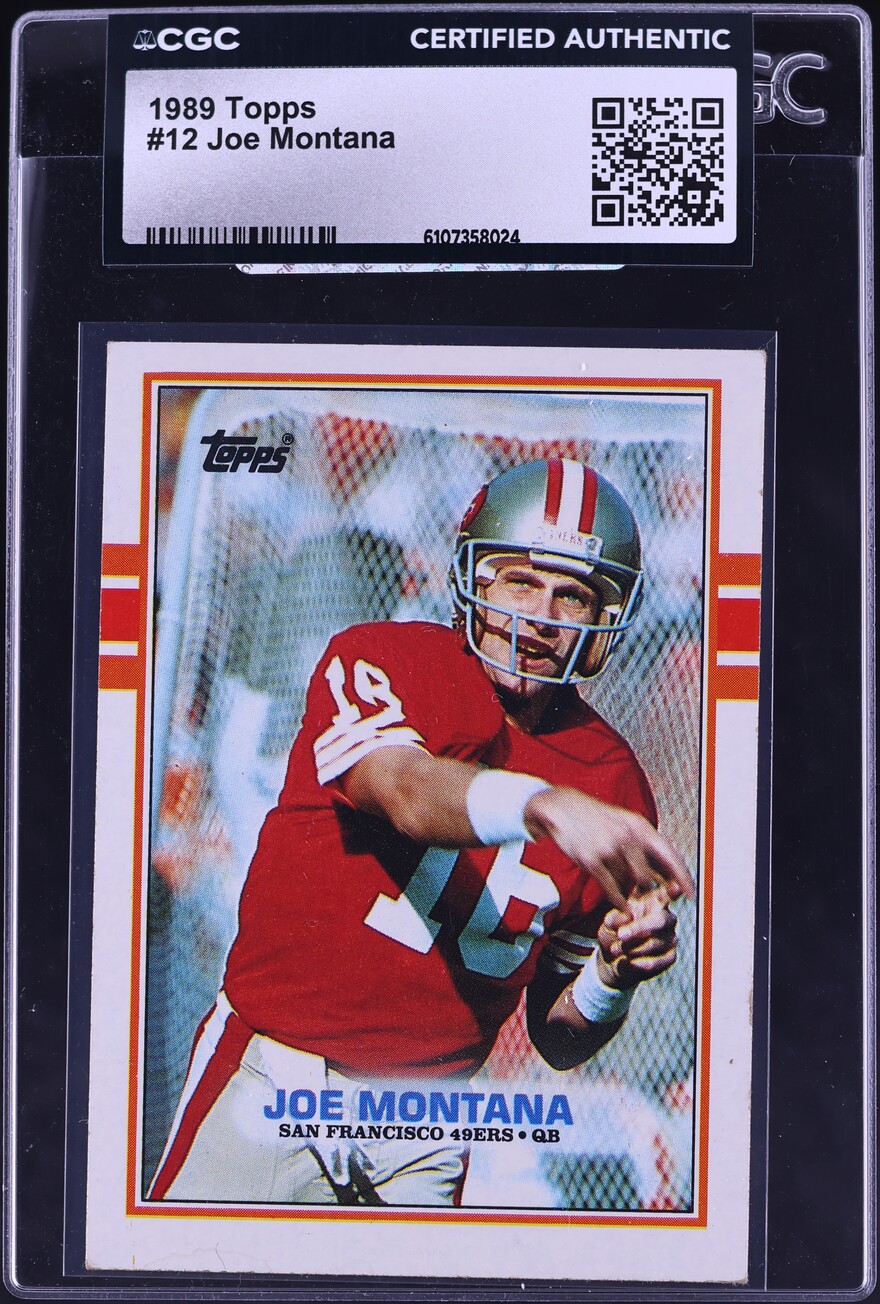 1989 Topps Football Joe Montana #12 CGC AUTH