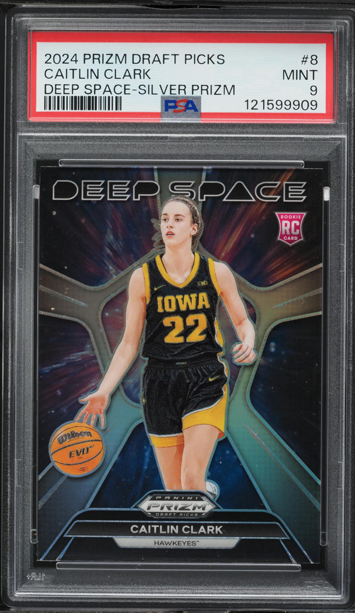 2024 Panini Prizm Draft Picks Deep Space Silver Caitlin Clark ROOKIE #8 PSA 9 MINT