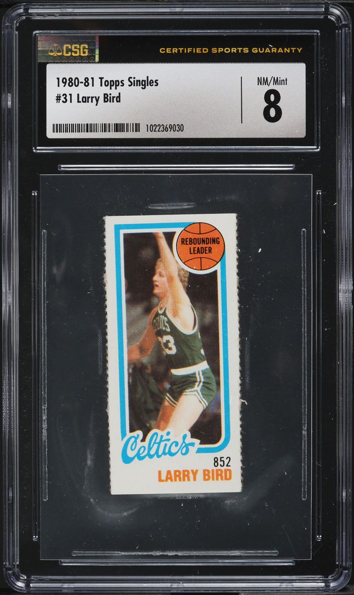 1980 Topps Singles Basketball Larry Bird REBOUNDING LDRS #31 CSG 8 NM-MT