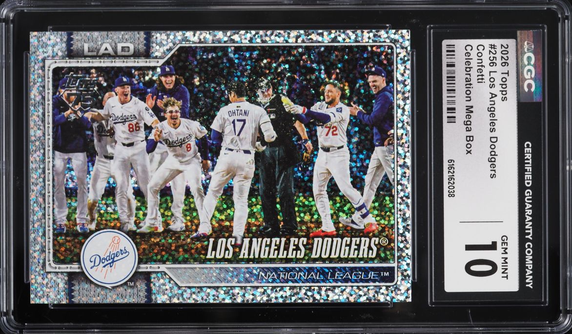 2026 Topps Confetti Celebration Mega Box Los Angeles Dodgers #256 CGC 10 GEM MINT