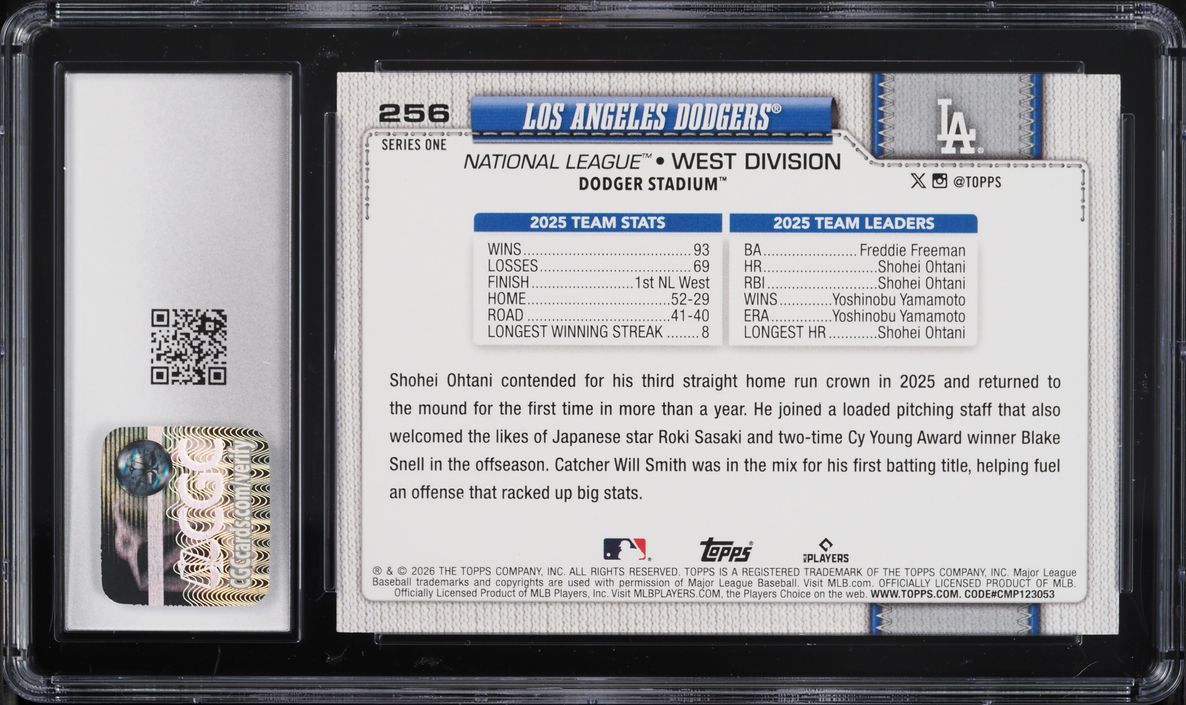2026 Topps Confetti Celebration Mega Box Los Angeles Dodgers #256 CGC 10 GEM MINT