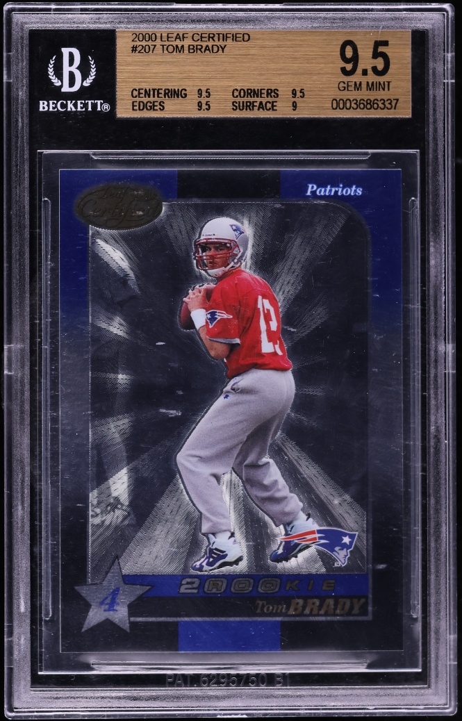 2000 Leaf Certified Tom Brady ROOKIE /1500 #207 BGS 9.5 GEM MINT