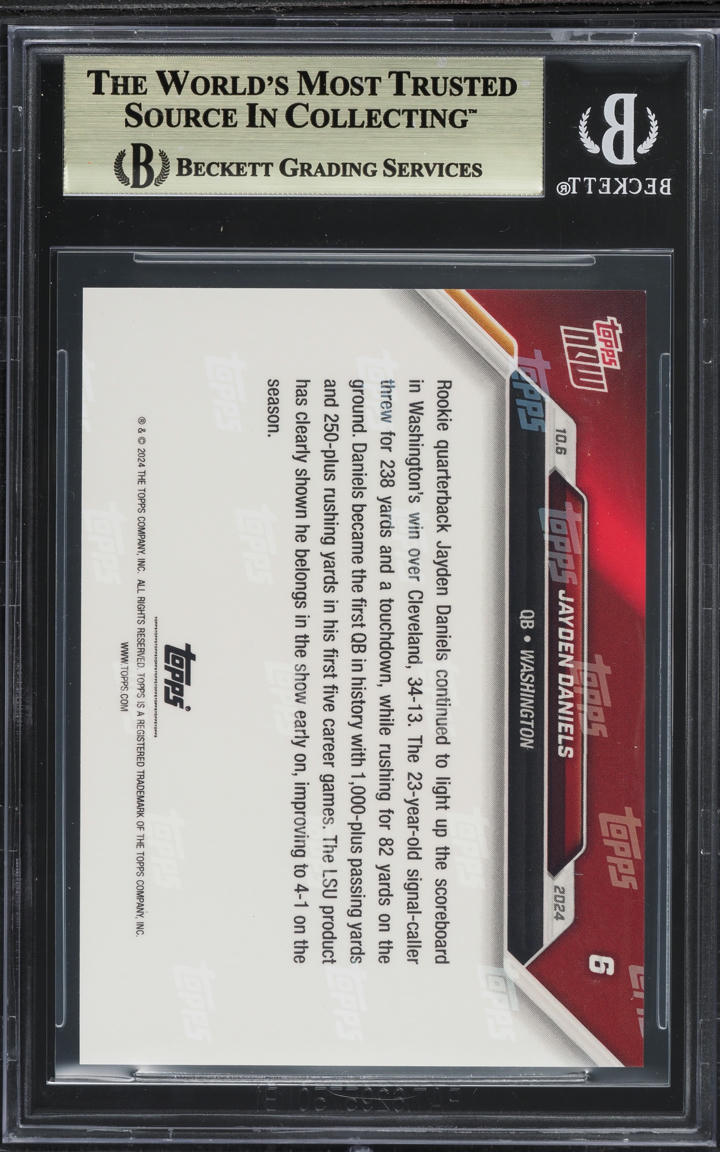 2024 Topps Now Jayden Daniels ROOKIE #6 BGS 9.5 GEM MINT