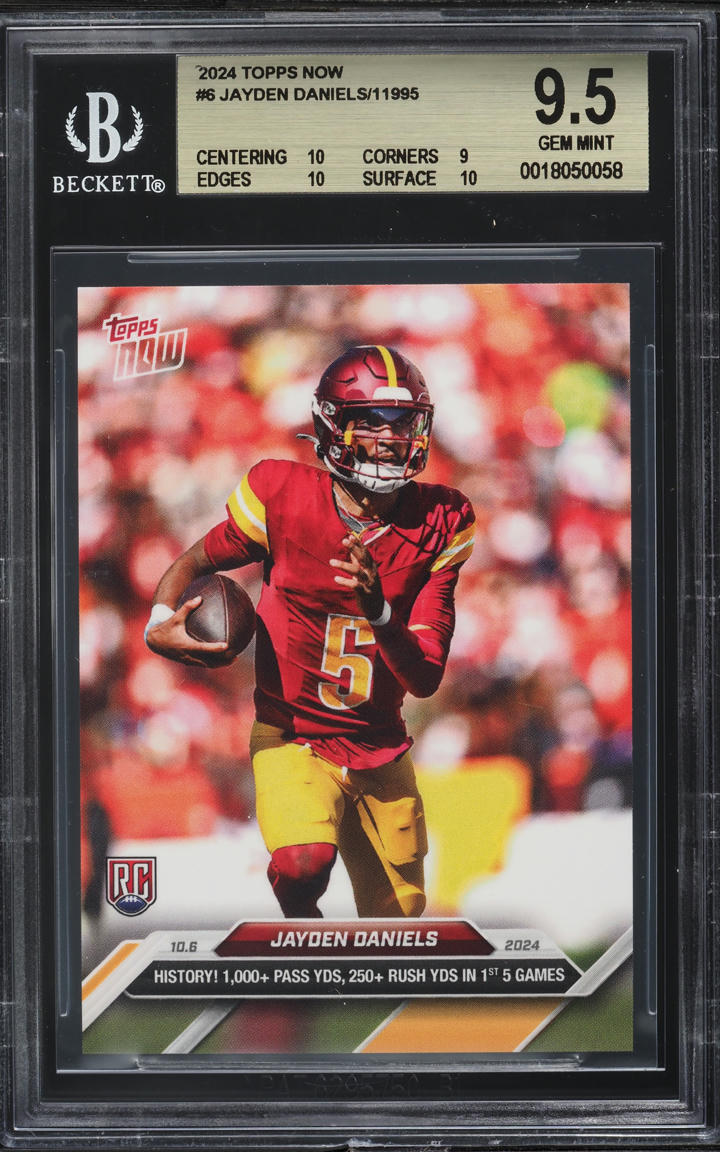 2024 Topps Now Jayden Daniels ROOKIE #6 BGS 9.5 GEM MINT