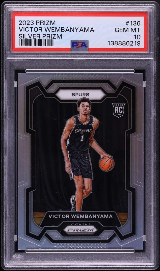 2023 Panini Prizm Silver Victor Wembanyama ROOKIE #136 PSA 10 GEM MINT