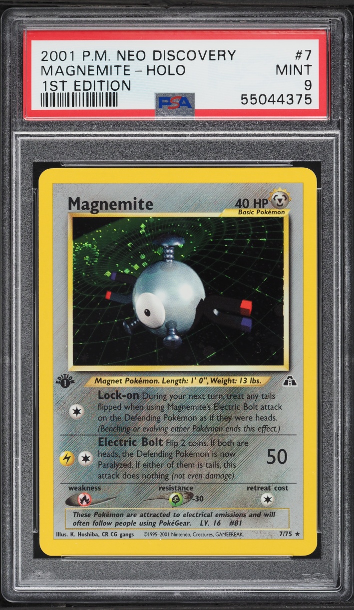 2001 Pokemon Neo Discovery 1st Edition Holo Magnemite #7 PSA 9 MINT