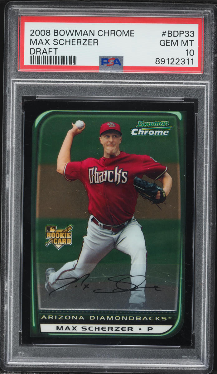 2008 Bowman Chrome Draft Max Scherzer ROOKIE #BDP33 PSA 10 GEM MINT
