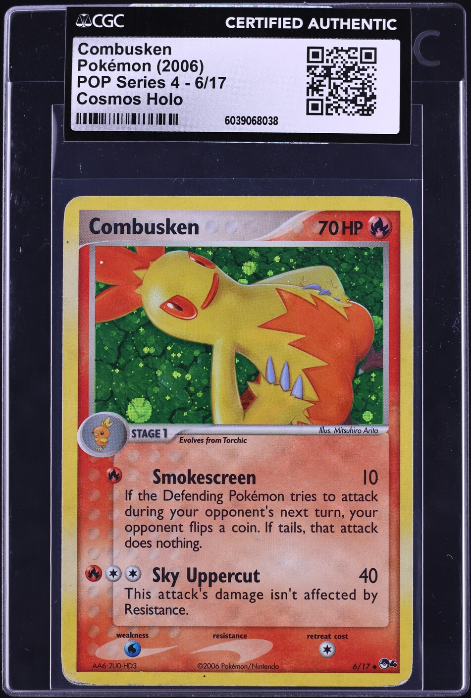 2006 Pokemon POP Series 4 Cosmos Holo Combusken #6 CGC AUTH