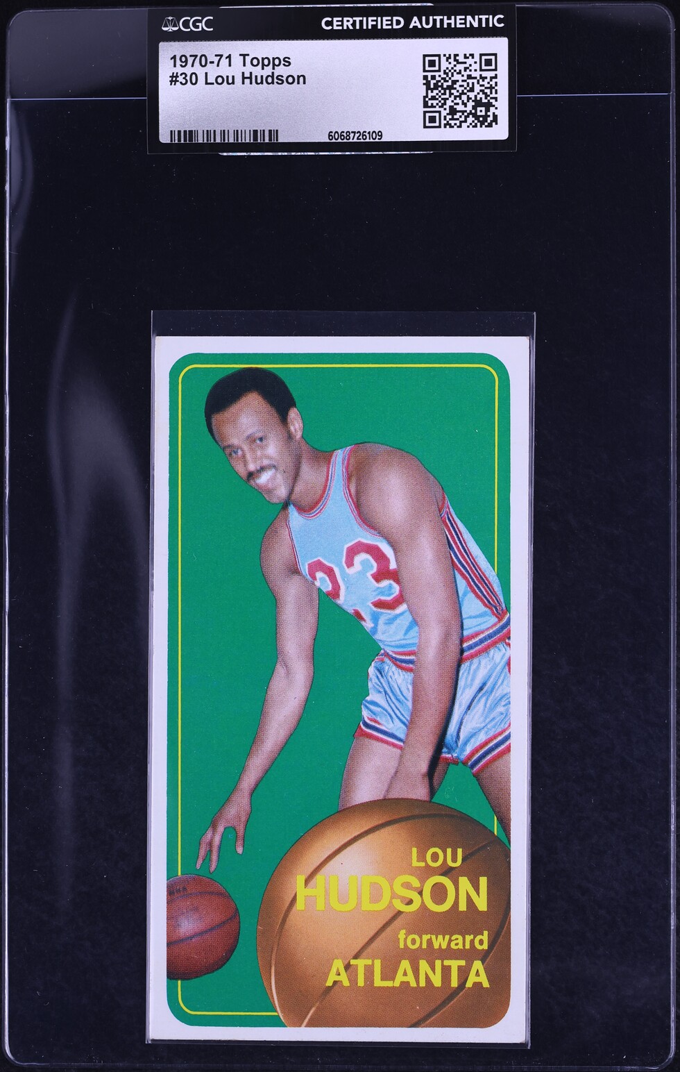 1970 Topps Basketball Lou Hudson #30 CGC AUTH