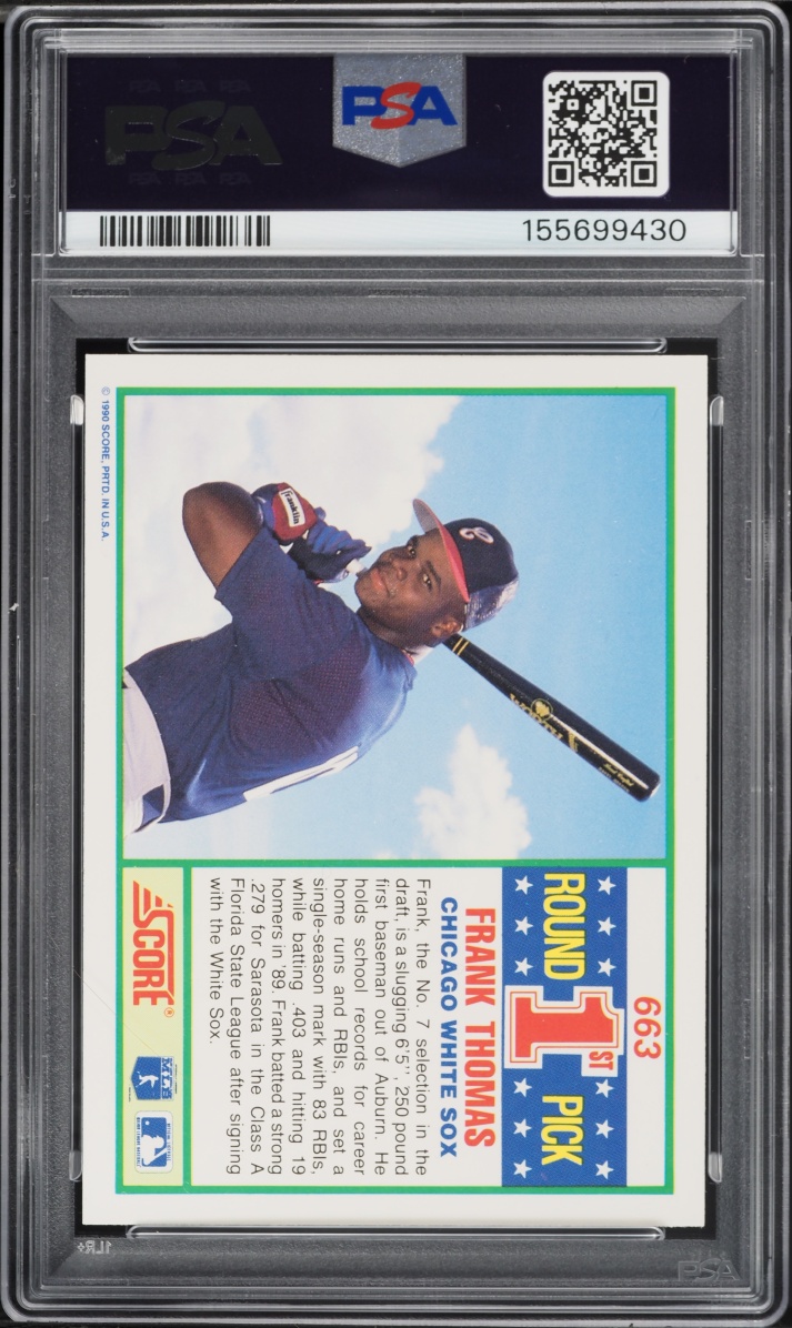 1990 Score Frank Thomas ROOKIE #663 PSA 9 MINT