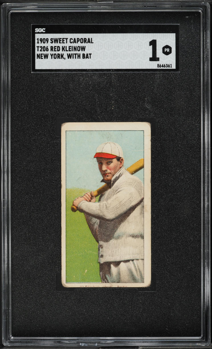 1909-11 T206 Red Kleinow NEW YORK, WITH BAT SGC 1 PR