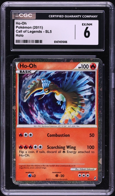 2011 Pokemon Call Of Legends Holo Ho-Oh #SL5 CGC 6 EXMT