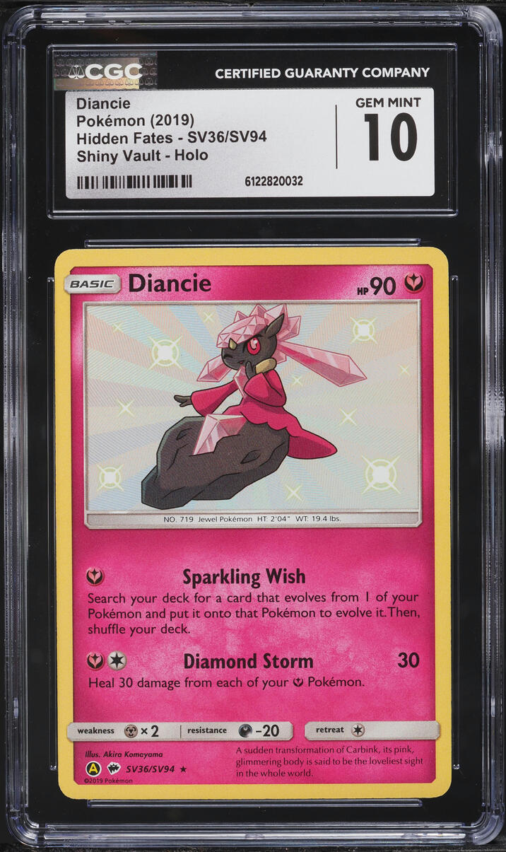 2019 Pokemon Sun & Moon Hidden Fates Shiny Diancie #SV36 CGC 10 GEM MINT