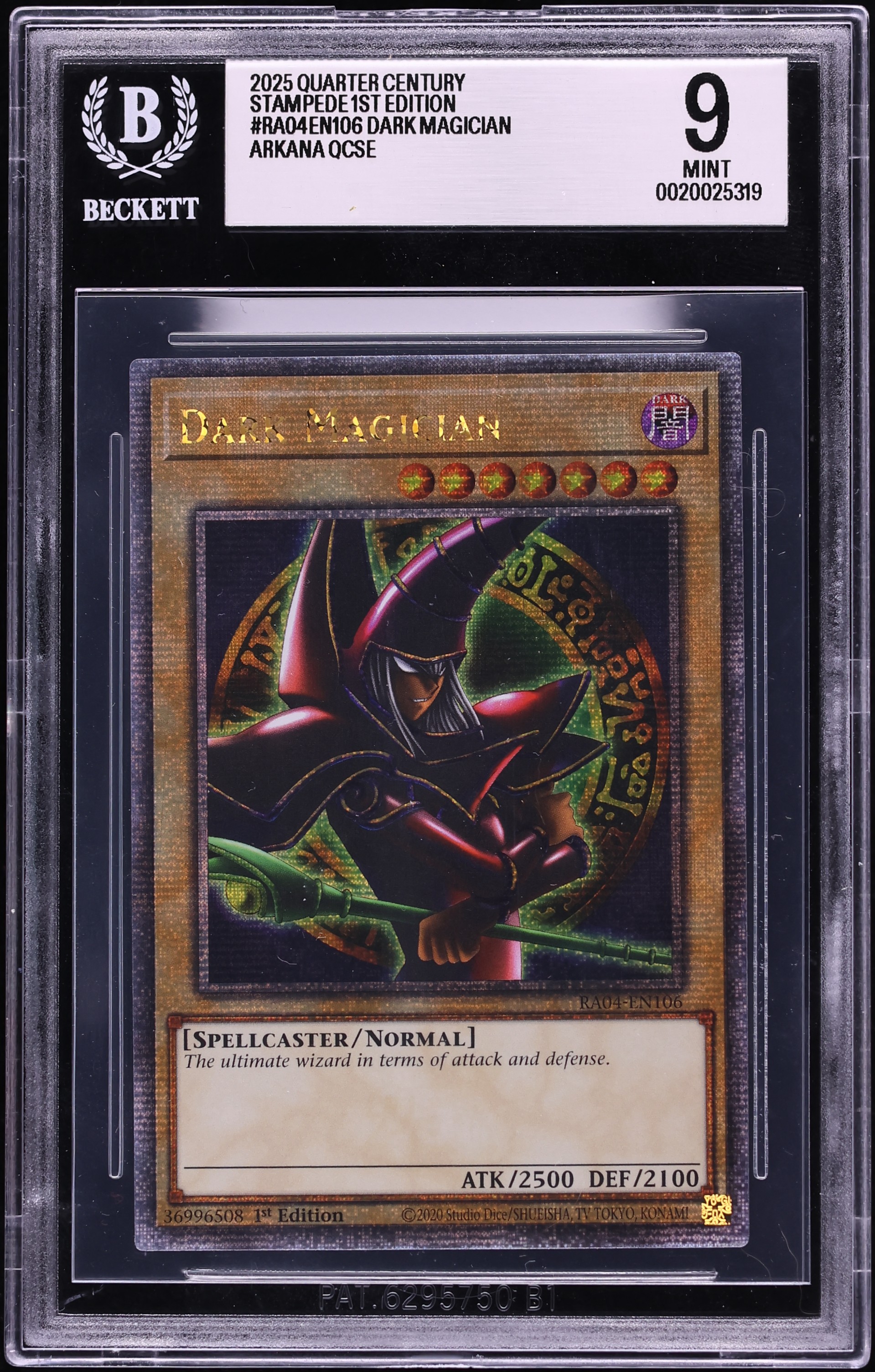 2025 Yu-Gi-Oh! Quarter Century Stampede 1st Ed Dark Magician #RA04-EN106 BGS 9 MINT