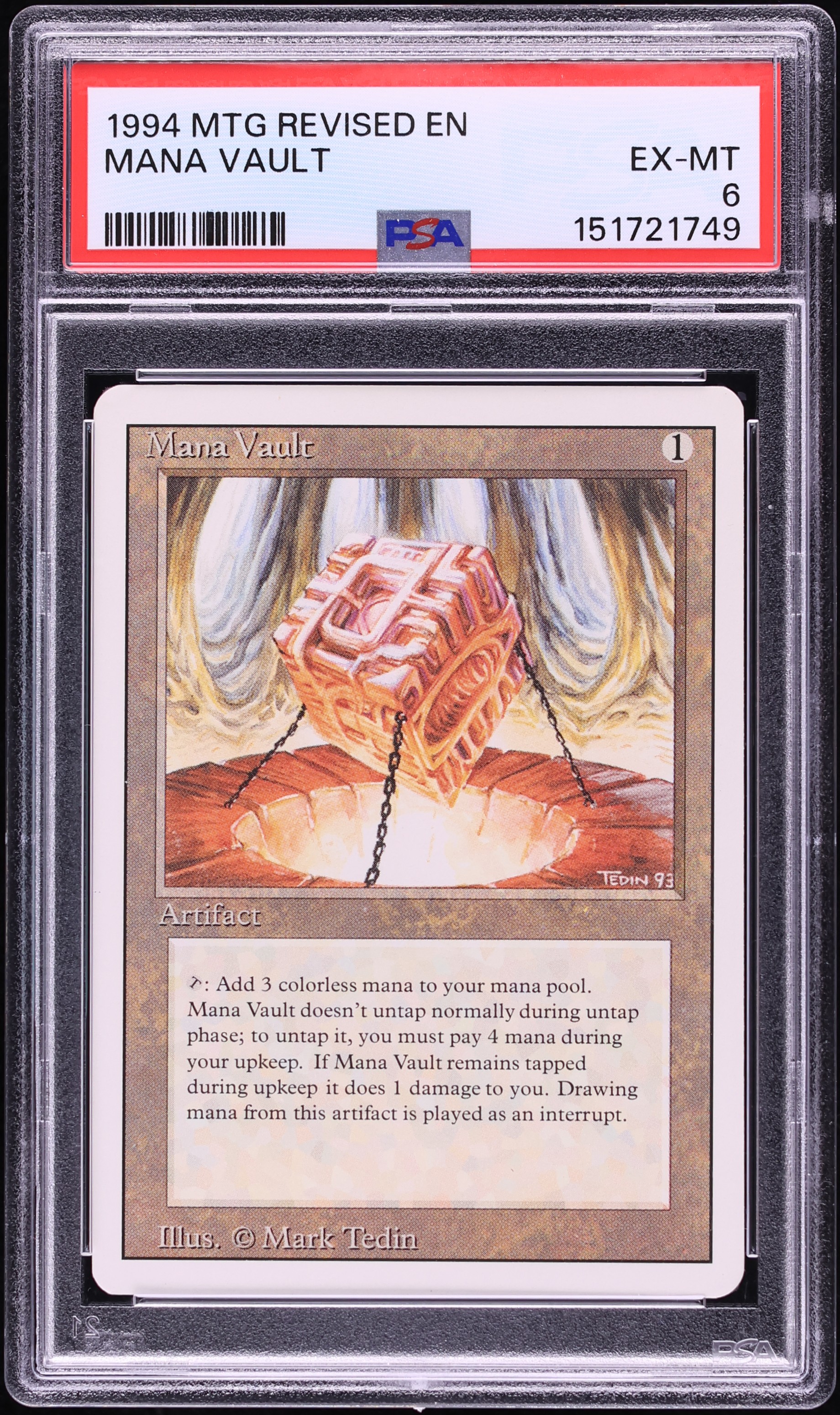 1994 Magic The Gathering MTG Revised Mana Vault PSA 6 EXMT