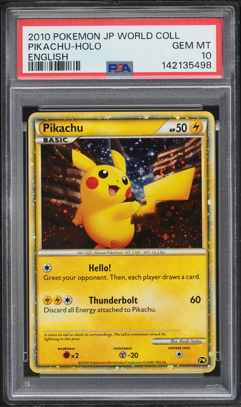 2010 Pokemon World Collection Holo Pikachu PSA 10 GEM MINT on