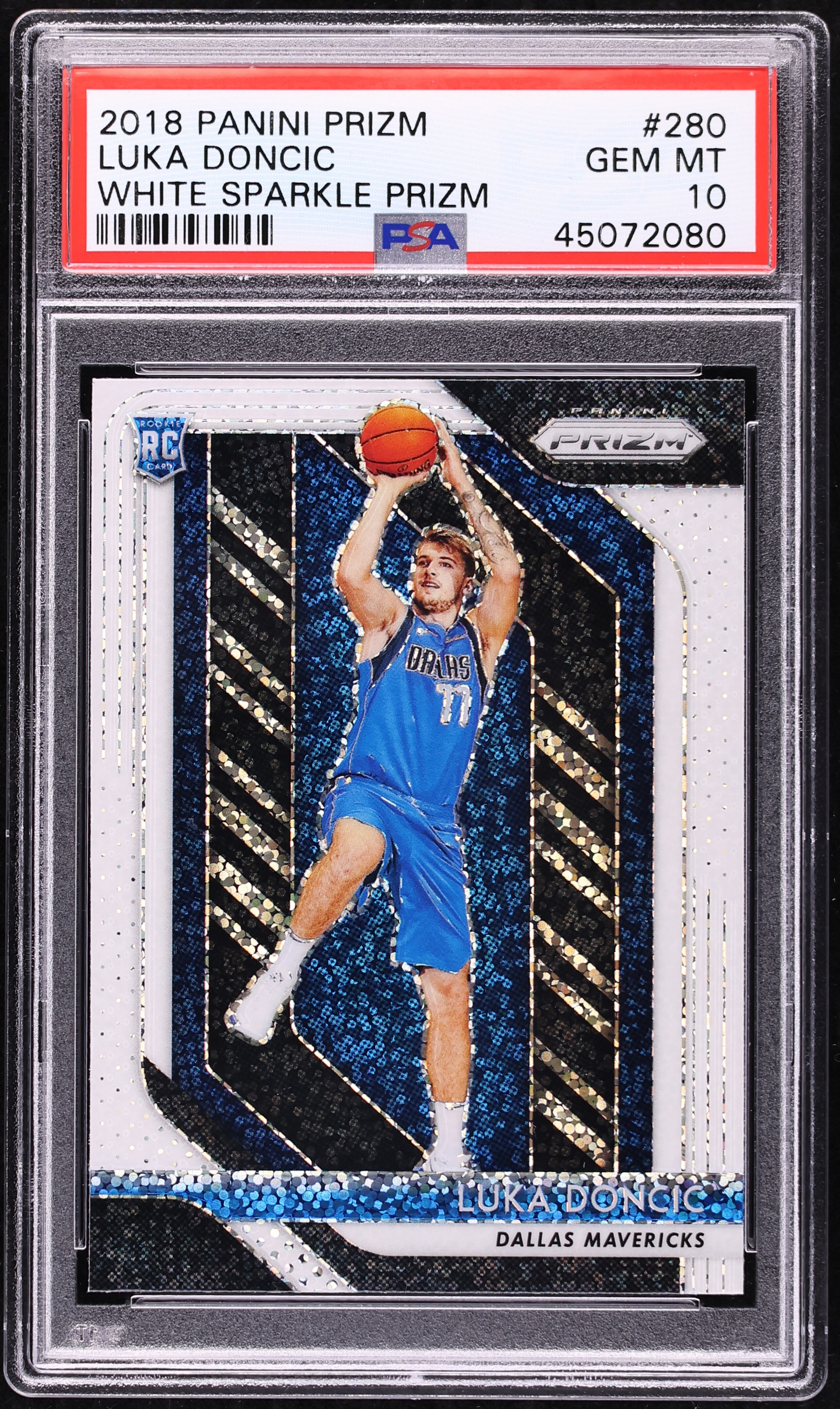 2018 Panini Prizm White Sparkle Luka Doncic ROOKIE #280 PSA 10 GEM