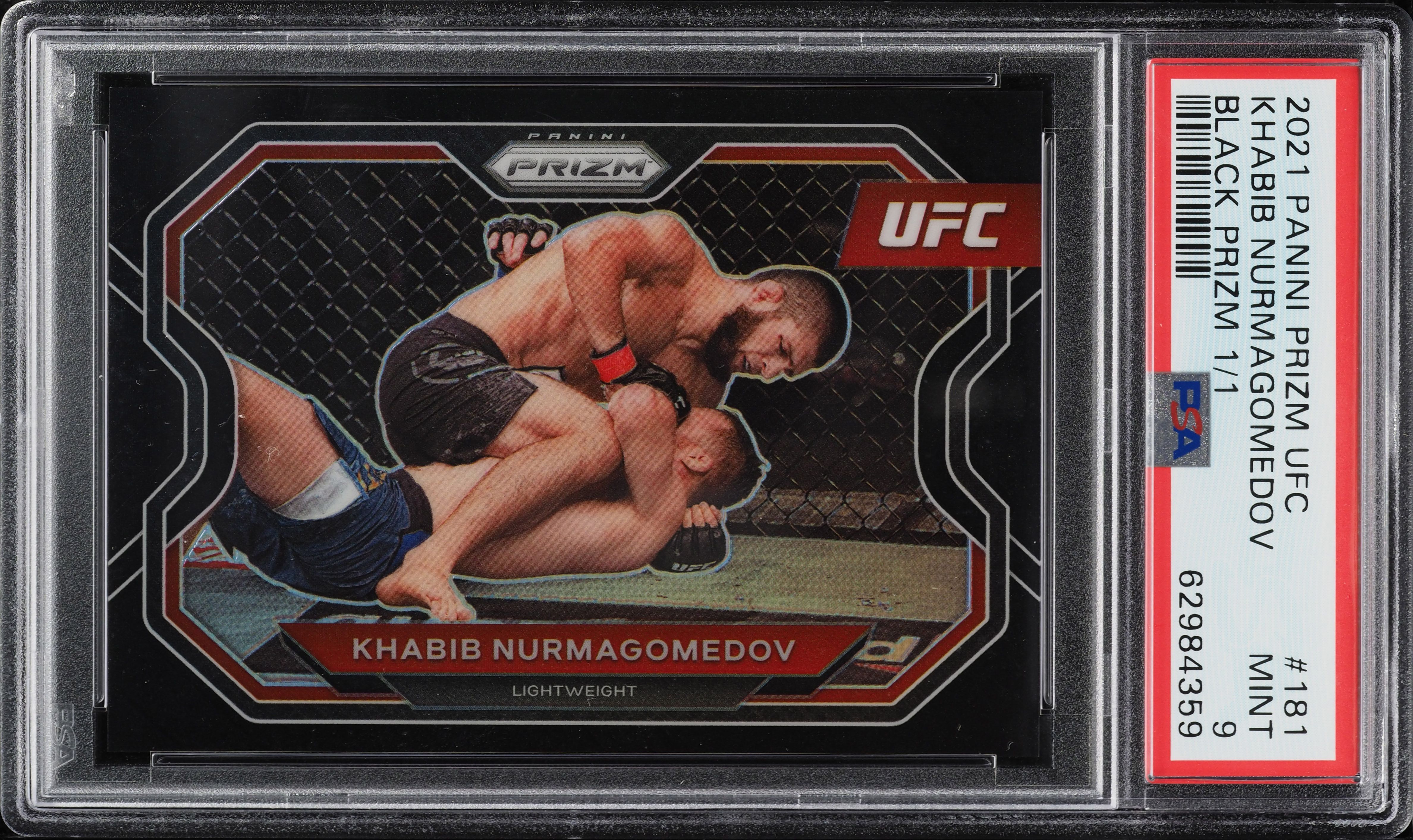 2021 Panini Prizm UFC Black Prizms Khabib Nurmagomedov 1/1 #181