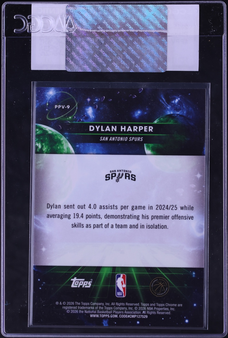 2025 Topps Chrome Cosmic Planetary Pursuit Venus Dylan Harper ROOKIE #PPV-9 CGC AUTH
