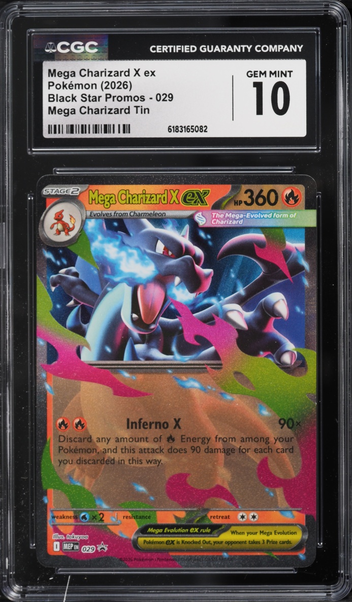 2026 Pokemon Mega Evolution Promo Tin Mega Charizard X Ex #29 CGC 10 Gem Mint