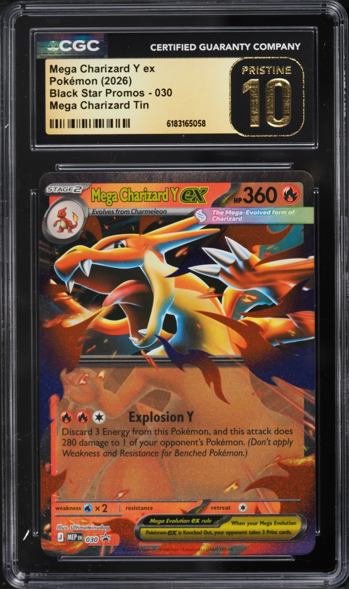 2026 Pokemon Mega Evolution Promo Tin Mega Charizard Y Ex #30 CGC 10 Pristine