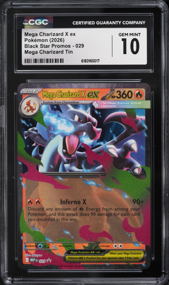 2026 Pokemon Mega Evolution Promo Tin Mega Charizard X Ex #29 CGC 10 Gem Mint