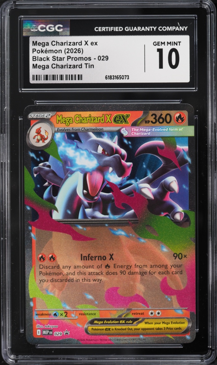 2026 Pokemon Mega Evolution Promo Tin Mega Charizard X Ex #29 CGC 10 Gem Mint