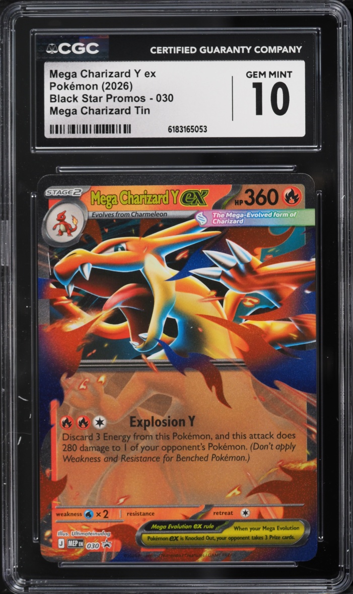 2026 Pokemon Mega Evolution Promo Tin Mega Charizard Y Ex #30 CGC 10 Gem Mint